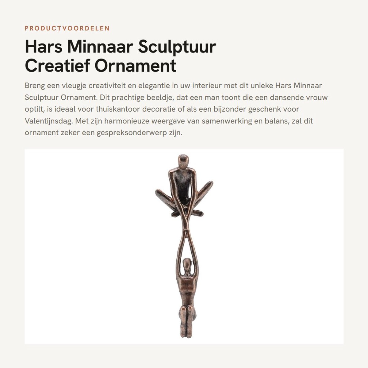 Dailygoods- Beeldje Uniek Dansend Koppel - Decoratie Woonkamer - Hars Sculptuur - Innovatief Ornament - Huwelijkscadeau - Samenwerkende Schoonheid