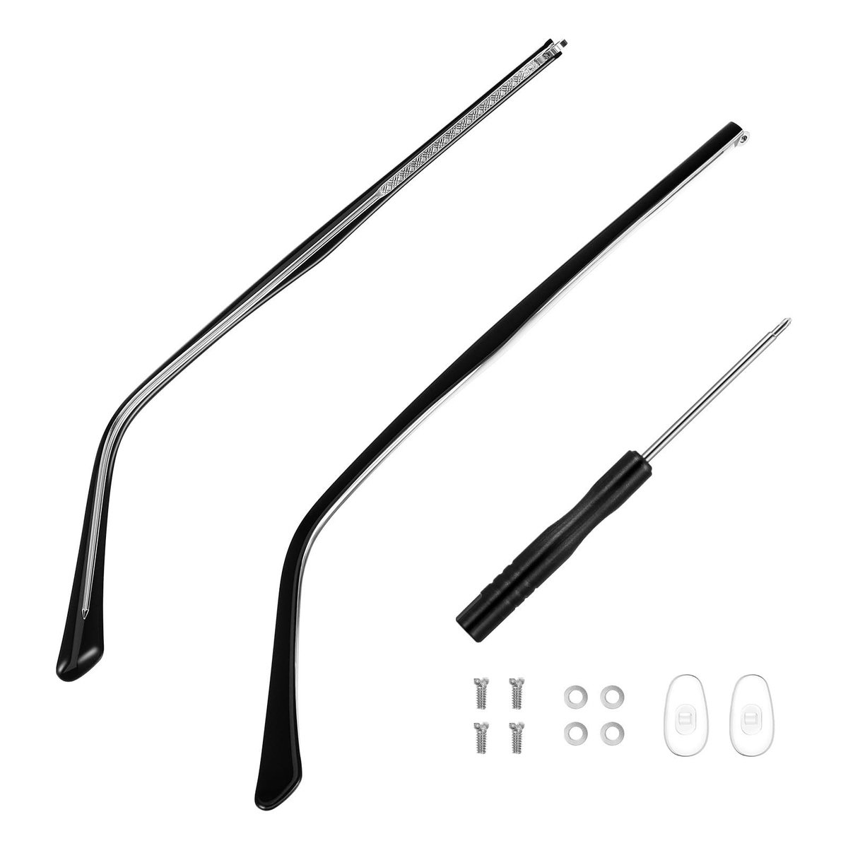 Dailygoods- Brillenarm Metalen Reservebeugels - Universele Vervangingsbeugels - Lichtgewicht en Comfortabel - Duurzaam en Roestvrij - Inclusief Schroeven voor Bevestiging - Brilbeugels