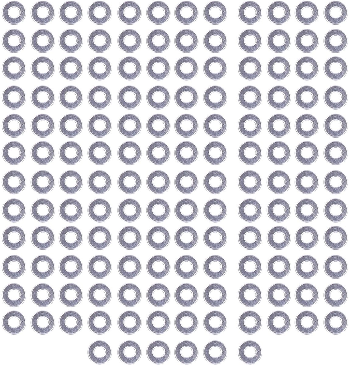 Dailygoods- Platte Ringen Assortiment 150 Stuks - A2-70 Roestvrij Staal - DIN125 - Slijtvast - Voor Industrie/Auto Onderhoud - Lange Levensduur - Sluitringen