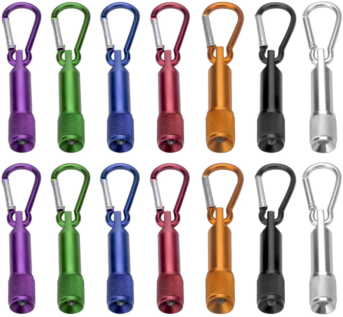 Dailygoods - Set van 14 Mini Sleutelhanger Zaklampjes