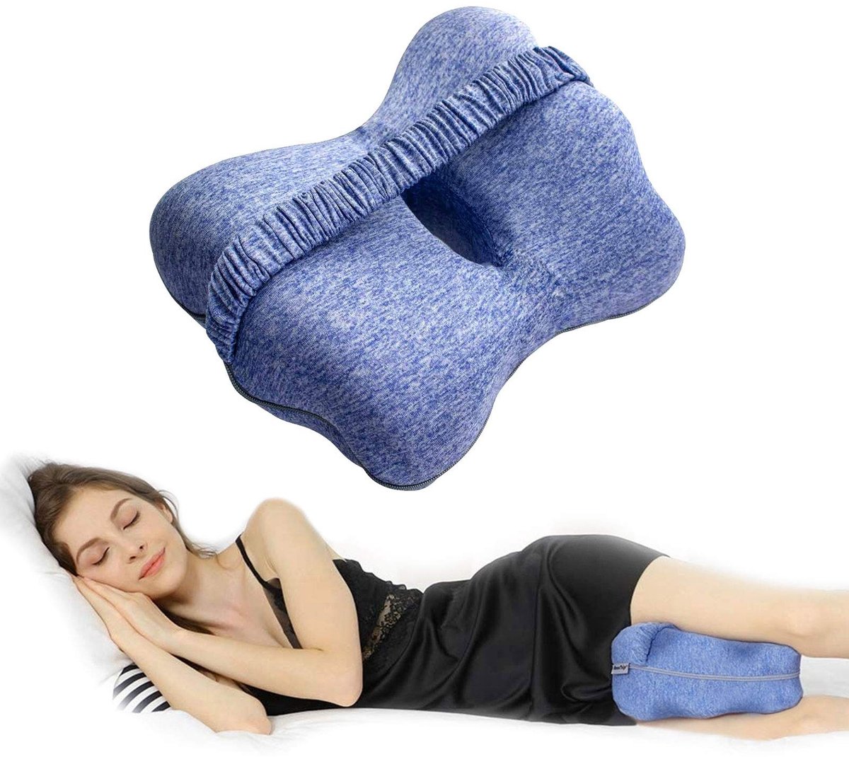 Dailygoods- Kniekussen Orthopedisch - Been-/Kniekussen - Pijnverlichting Ischias - Zacht Comfort - Hartvorm - Wit - Slaapkussen