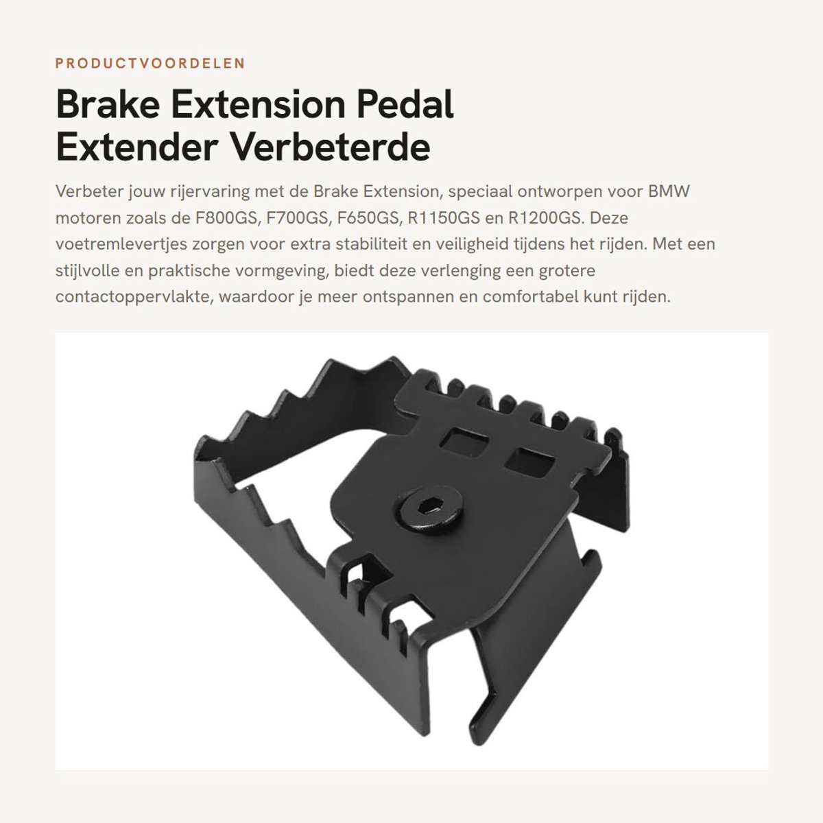 Dailygoods- Rempedaal Hoogwaardige Roestvrij Stalen Uitbreiding - Voetrem Lever - Verhoogde Pad - Geschikt voor BMW F800GS - Eenvoudige Installatie - Duurzaam Design - Remextensie