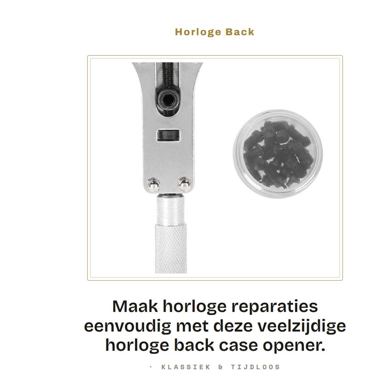 Dailygoods- Horloge Opener Verstelbaar - Horloge Back Case Opener - Gekarteld Handvat - 3 Posities - Reparatie Gereedschap - Eenvoudig te Gebruiken
