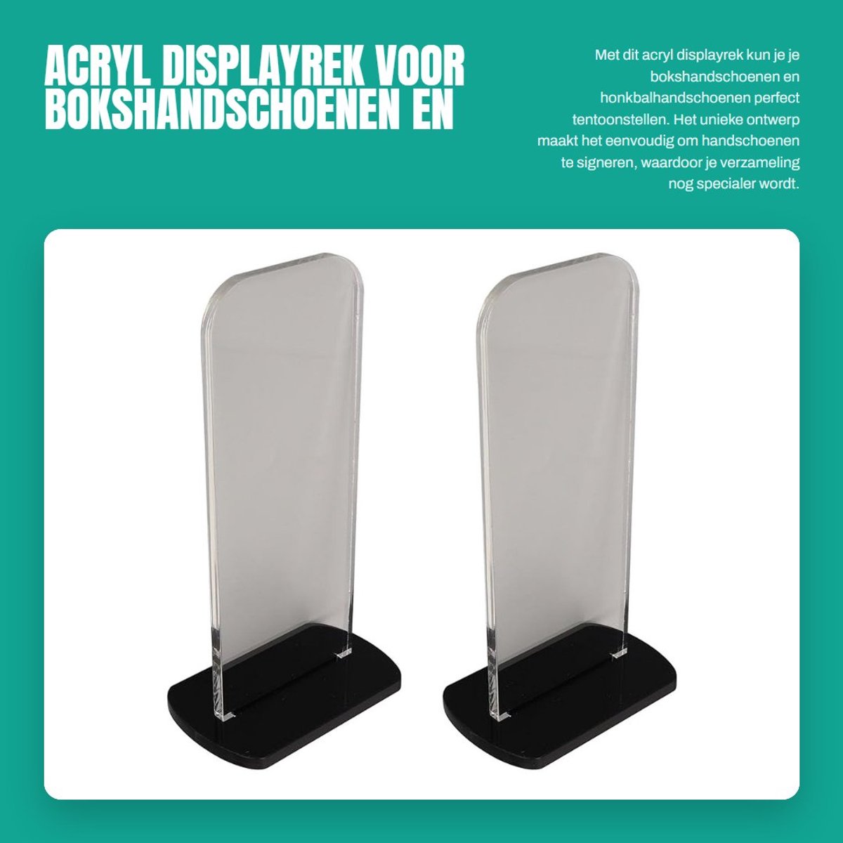 Dailygoods- Bokshandschoenstandaard Uniek Ontwerp - Acryl Displayrek - Handschoenenhouder - Decoratie - Eenvoudig en Elegant - Voor Honkbal en Boksen - Handschoenenstandaard