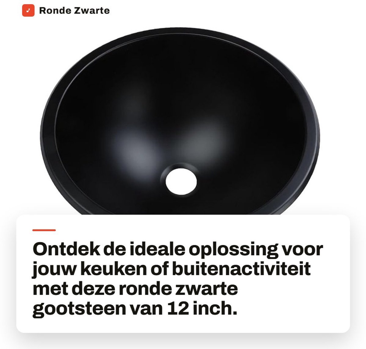 Dailygoods- Gootsteen Ronde 304 Roestvrij Staal - Grote Capaciteit 260 x 130 mm - Afvoerpoort 40 mm - Enkele Kom - Geschikt voor Kamperen - Eenvoudige Reiniging - Spoelbak