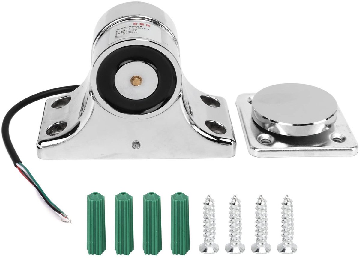 Dailygoods - Elektromagnetische deurhouder - Roestvrij stalen deurstopper - Veiligheid en gebruiksgemak - Zilver - Toegangscontroleslot - Ideaal voor...
