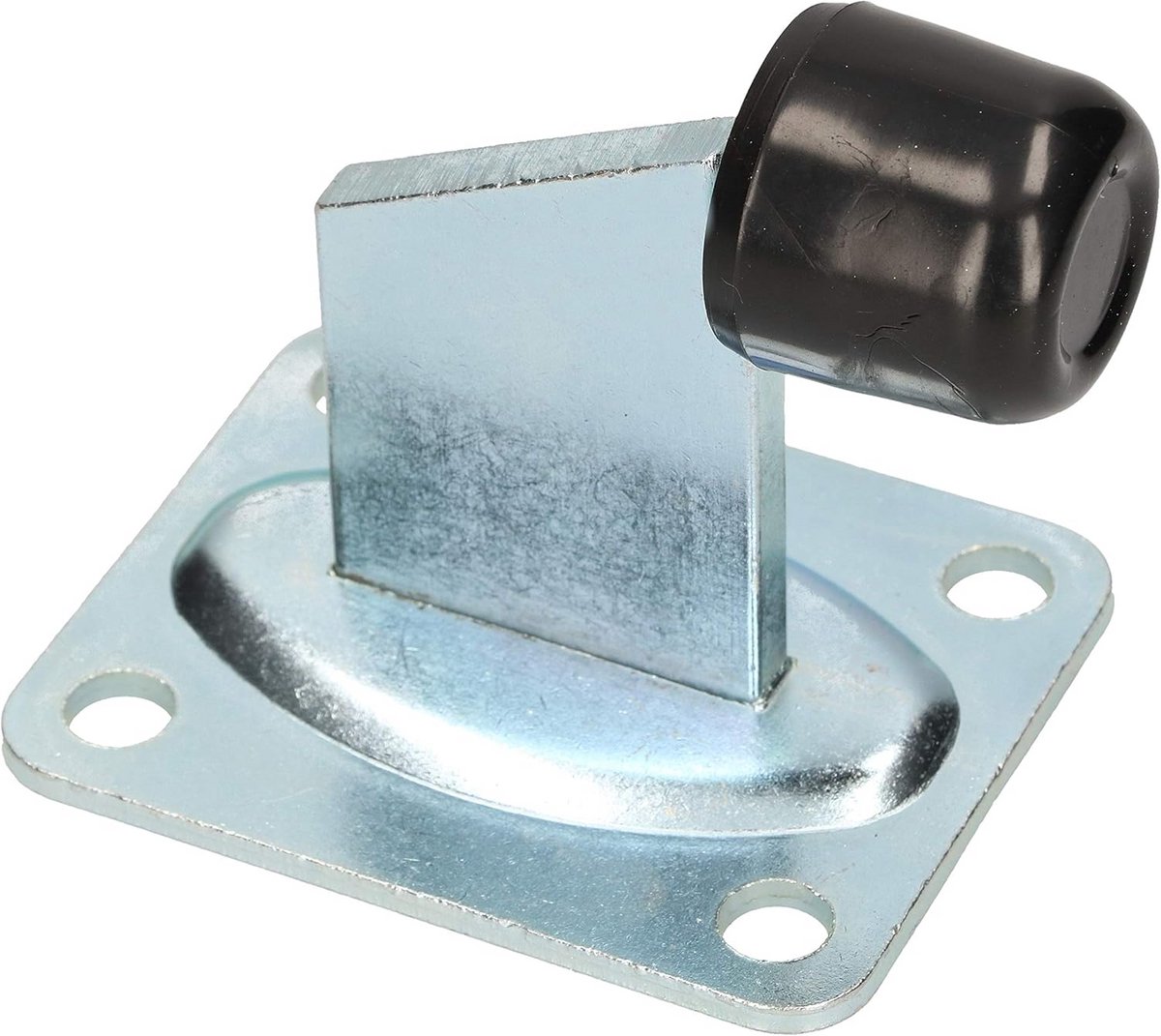 Torstopper - Deurbuffer Vloer - Zware Deuren Beveiligen - Met Rubberen Buffer - 100 x 80 mm - Zilver