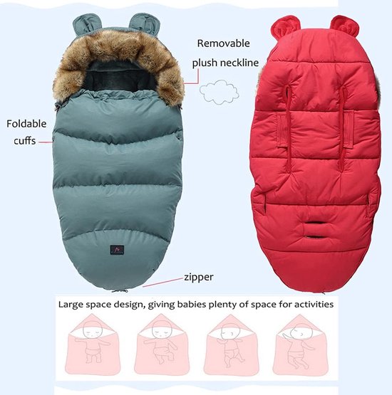 Warme Voetenzak voor Kinderwagen - Winddicht, Waterdicht en Koudebestendig Slaapzak voor Baby's (Roze) — afbeelding 2