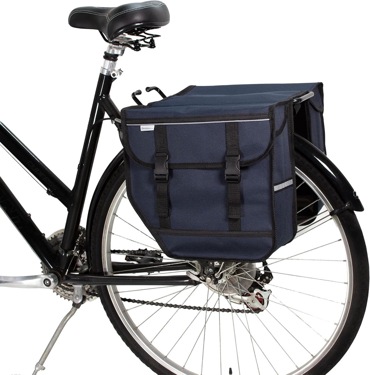 Dubbele Fietstassen - Waterafstotende Tassen - Dagelijks Gebruik - Hiel-Veilige Hoeken - 28L Opslagruimte - Marineblauw