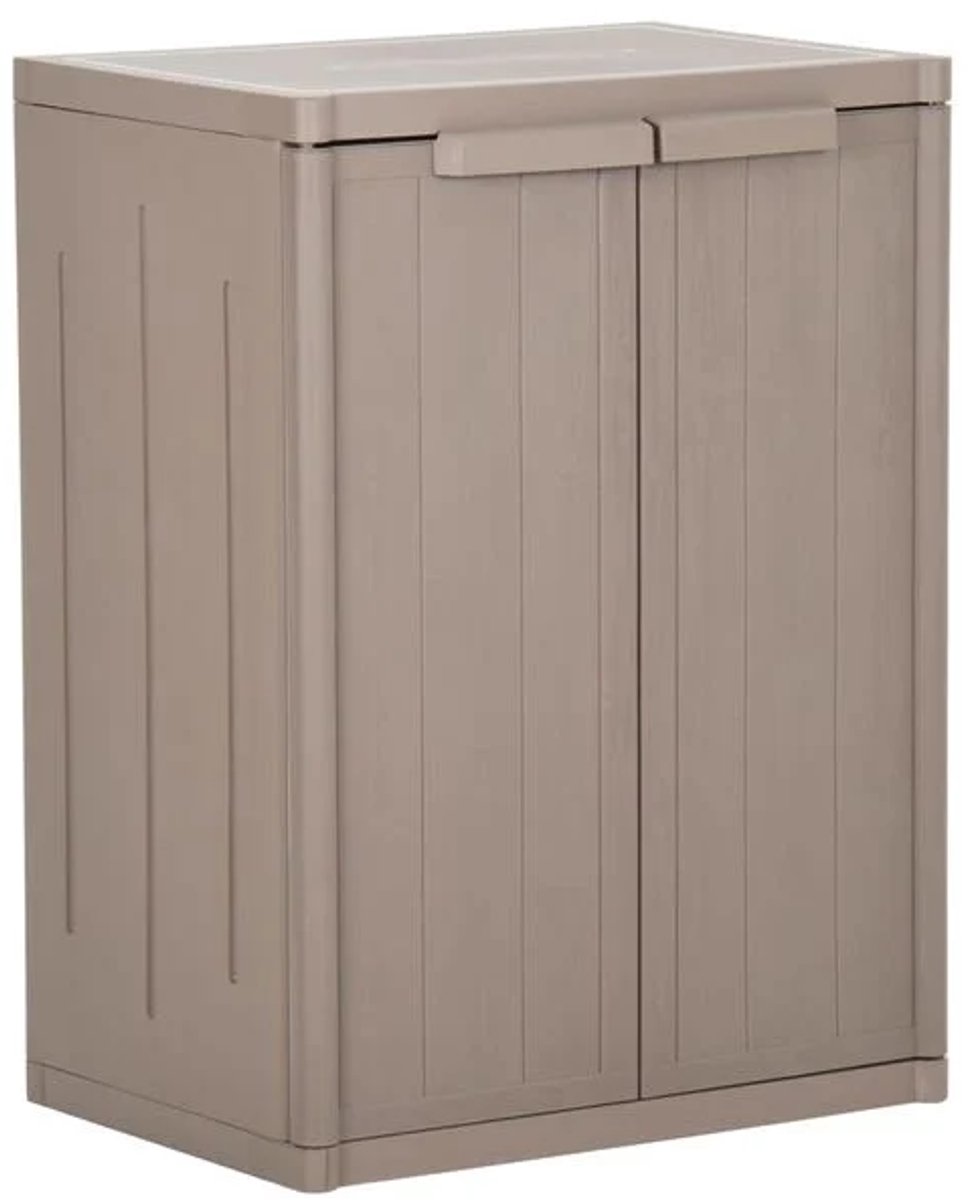 Tuinkast - Opbergkasten met deuren - Tuinhuis - Schuur - Voor buiten - Gereedschap - Bruin - Polypropylene - 65 x 45 x 88 cm (B x D x H)