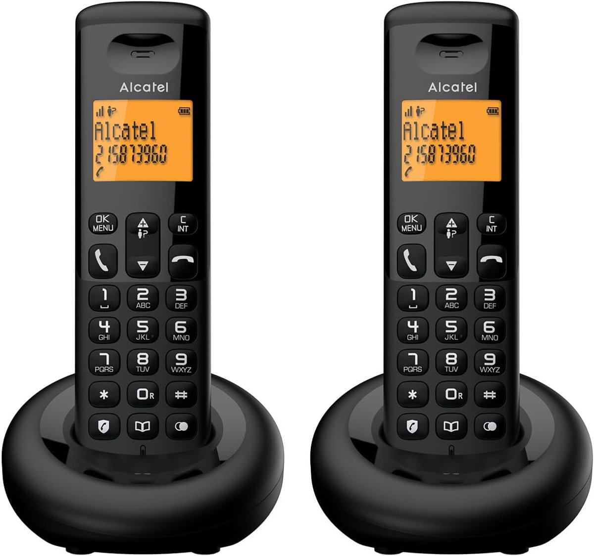 Duo Draadloze Telefoon - DECT Huistelefoon - Thuis Bellen - Groot Verlicht Display - One Size - Zwart