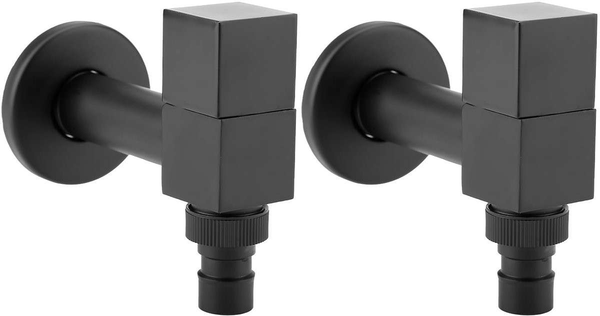 Dailygoods- Wandkraan Koud Water - Messing Zwart - Watervaluitgang - Ingebouwde Bubbler - G1/2 Schroefdraad - Duurzaam Materiaal - Waterkraan