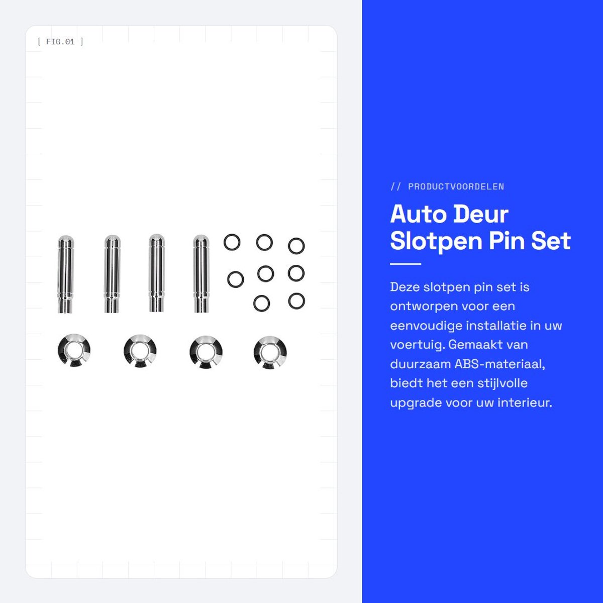 Dailygoods- Deurslotpen Professioneel Ontwerp - Vervangingsset - Duurzaam ABS - Verchroomd - Eenvoudige Installatie - Compatibel met TRAX / Malibu - Deurslot