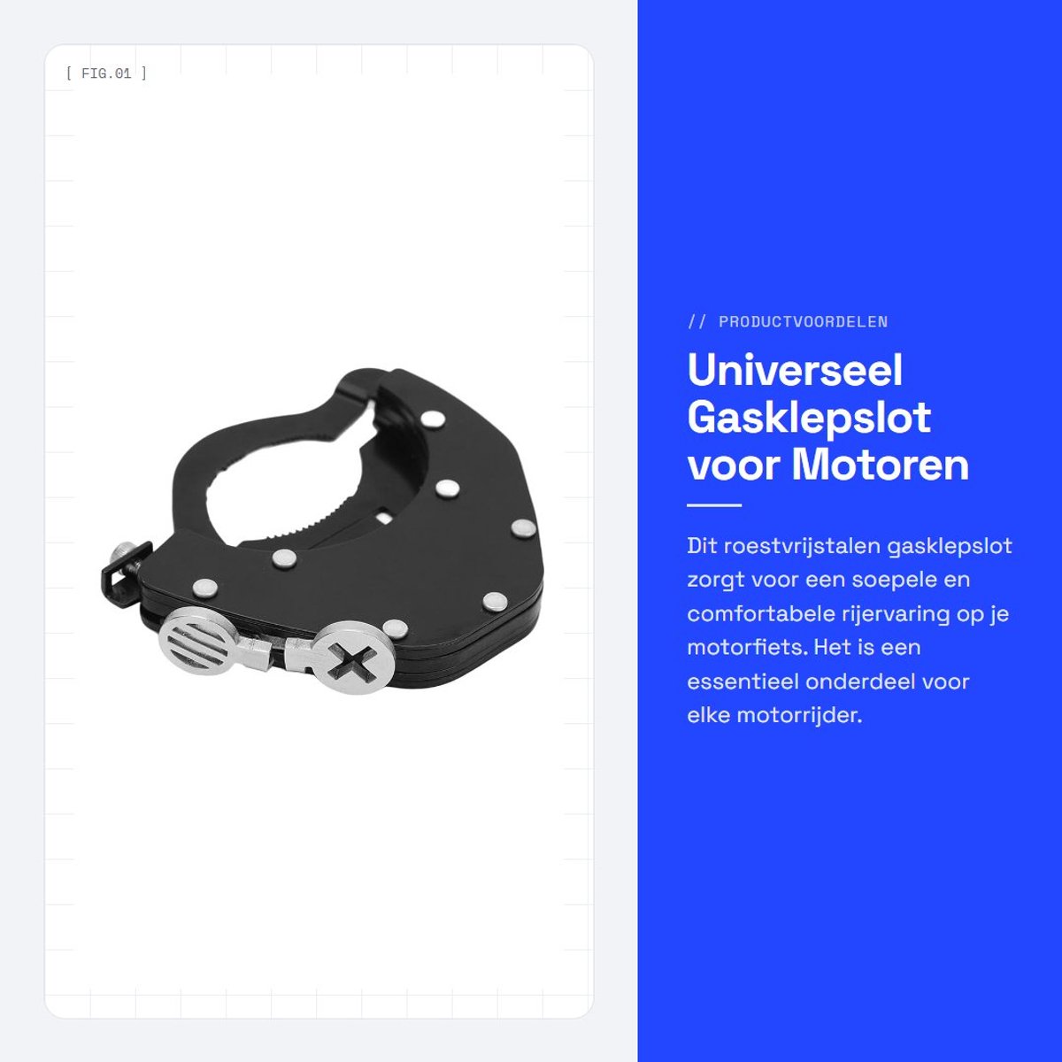 Dailygoods- Gasklepslot Universeel - Verstelbaar Ontwerp - Duurzaam Metaal - Gasklephouder Motorfietsen - Handige Gasbediening - Inclusief Accessoires - Gasvergrendeling