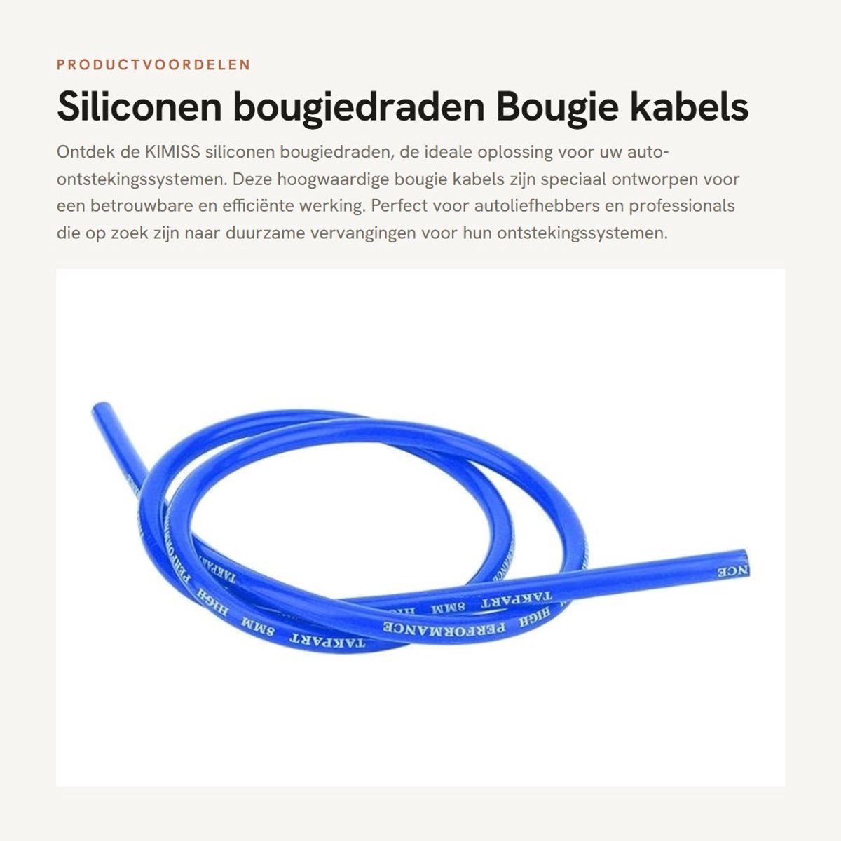 Dailygoods - Siliconen bougiedraden - Bougie kabels - Hoogwaardige vervangingen - Blauw - Ontsteking kabels - Duurzaam en betrouwbaar - Geschikt voor...