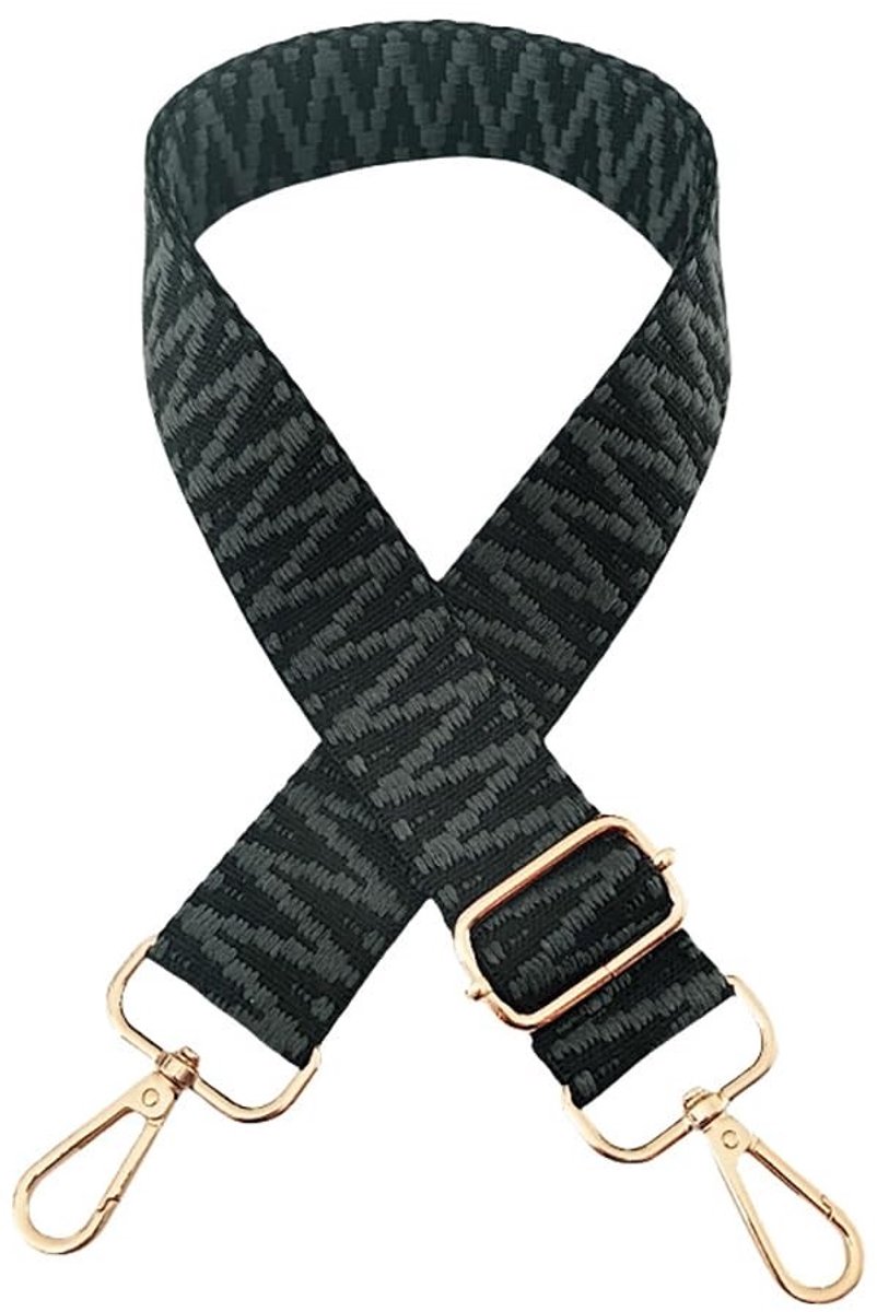 Dailygoods- Schouderriem Verstelbaar 75-145 cm - Tassenriem 3,8 cm Breed - Vervangende Tasriem - Schouderband voor Tas - Polyester Materiaal - Zwarte Gesp