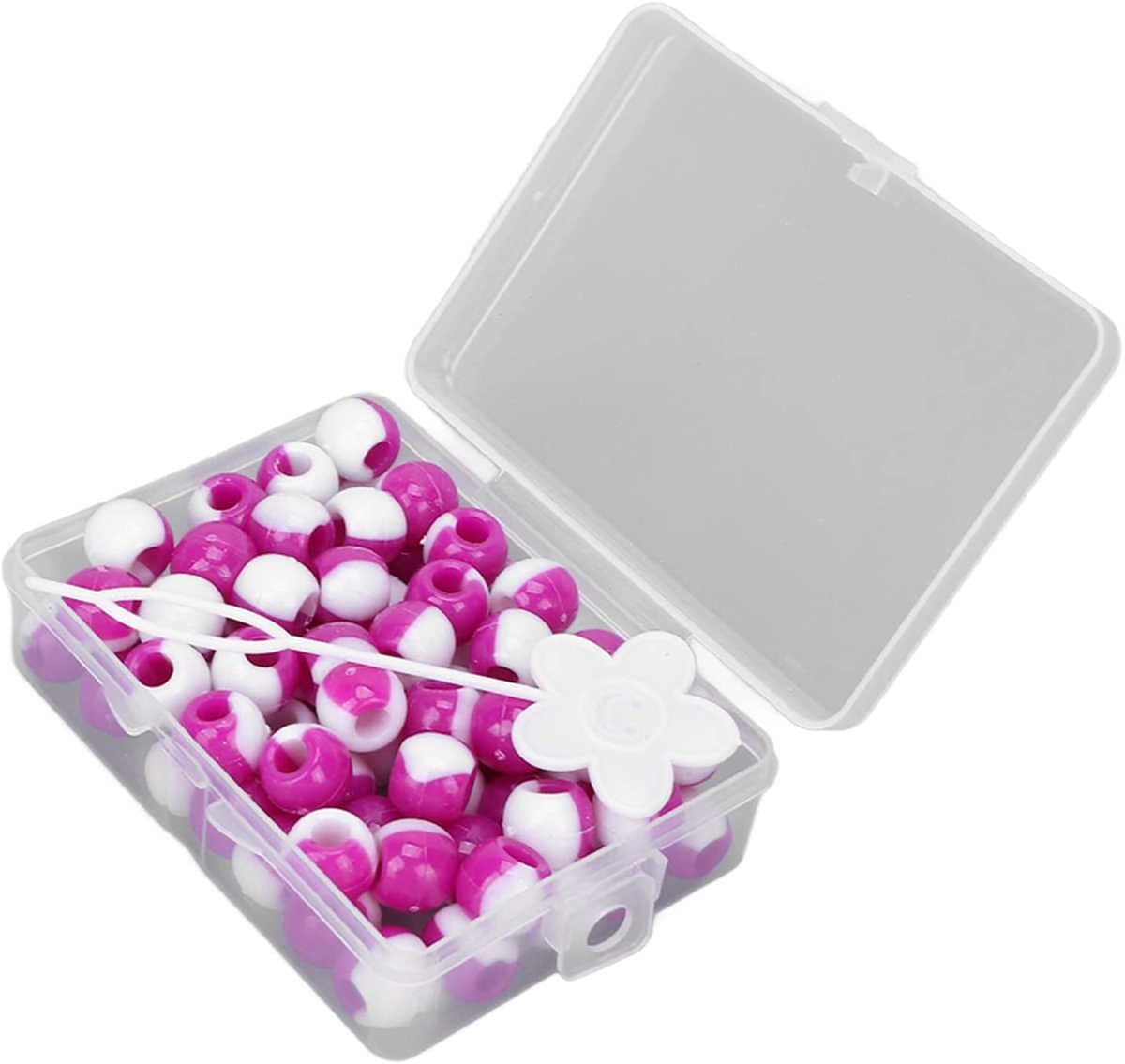 Dailygoods- Haarkralen 74 Stuks - Ronde Kralen - DIY Vlecht Kralen - Vlechten voor Meisjes - Creatieve Haaraccessoires - Geschikt voor Diverse Haarstijlen - Vlechtkralen