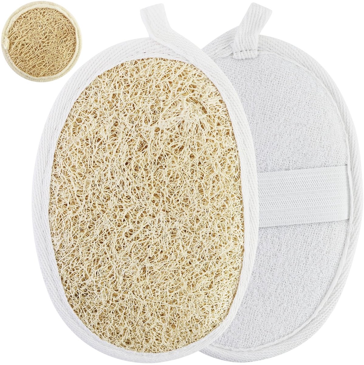 Dailygoods- Luffa Spons - Natuurlijke Vezels - Herbruikbaar - Peelingspons - Douchespons - Verstelbare Bandjes - Snelle Droging