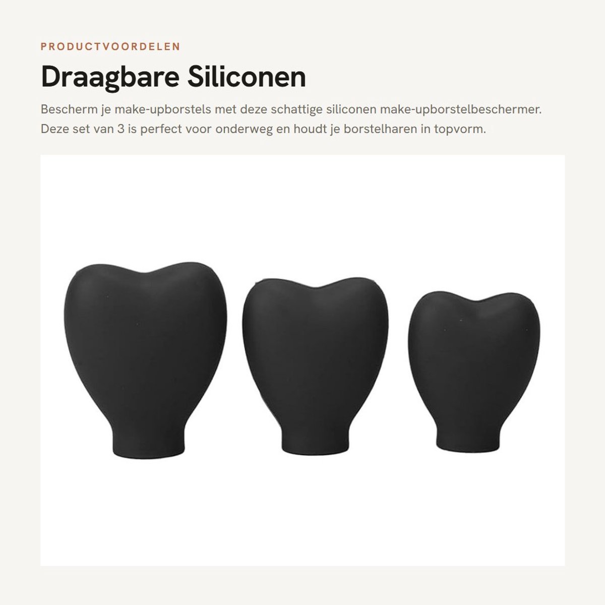 Dailygoods- Make-upborstelhoes Draagbaar Ontwerp - Siliconen Borstelbeschermer - Hartvormig - Cosmetische Bescherming - Voor Dames en Meisjes - Lichtgewicht en Compact - Borstelbescherming