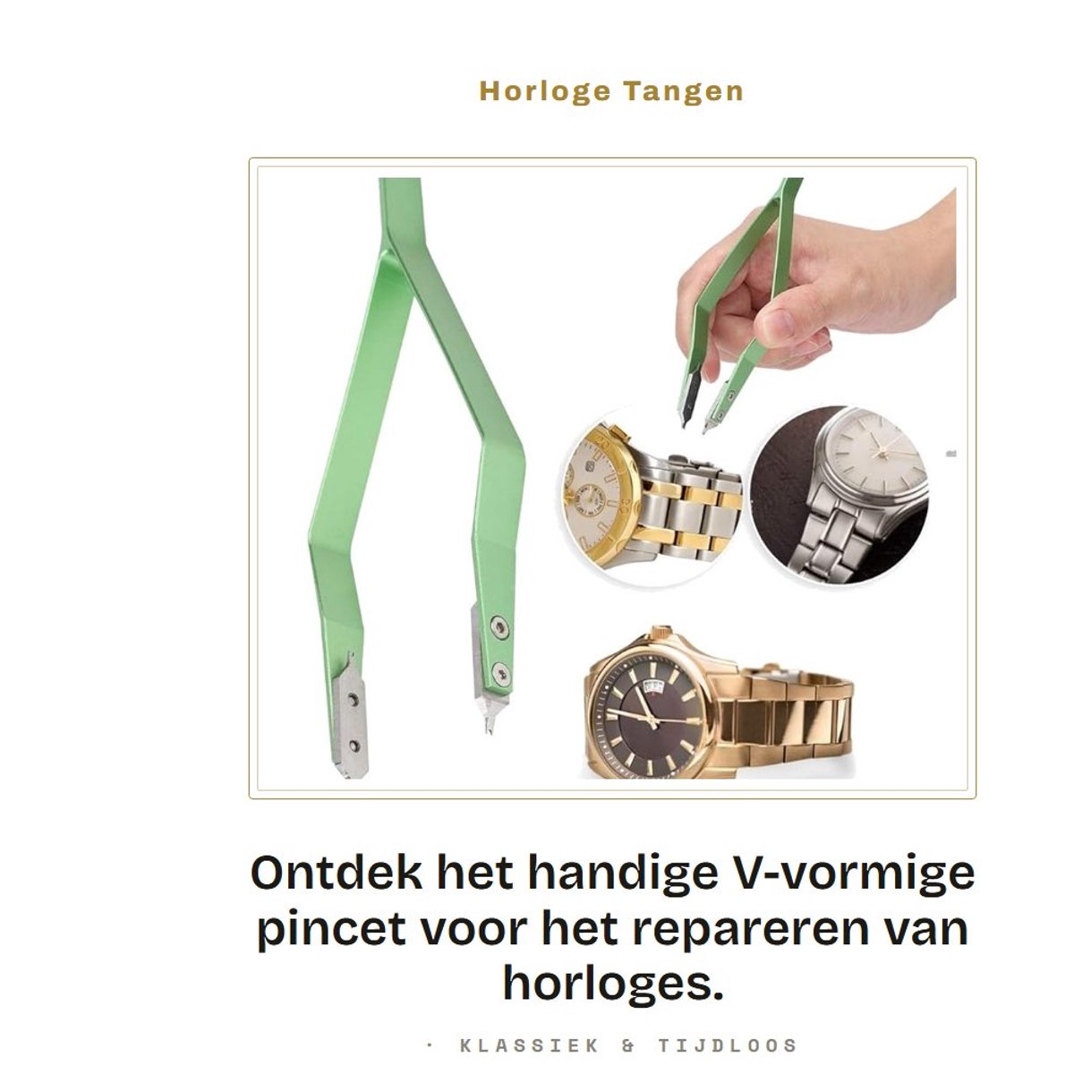 Dailygoods- Horloge Gereedschap V-vormig Pincet - Metalen Accessoire - Duurzaam - Praktisch - Fijn Vakmanschap - Lange Levensduur