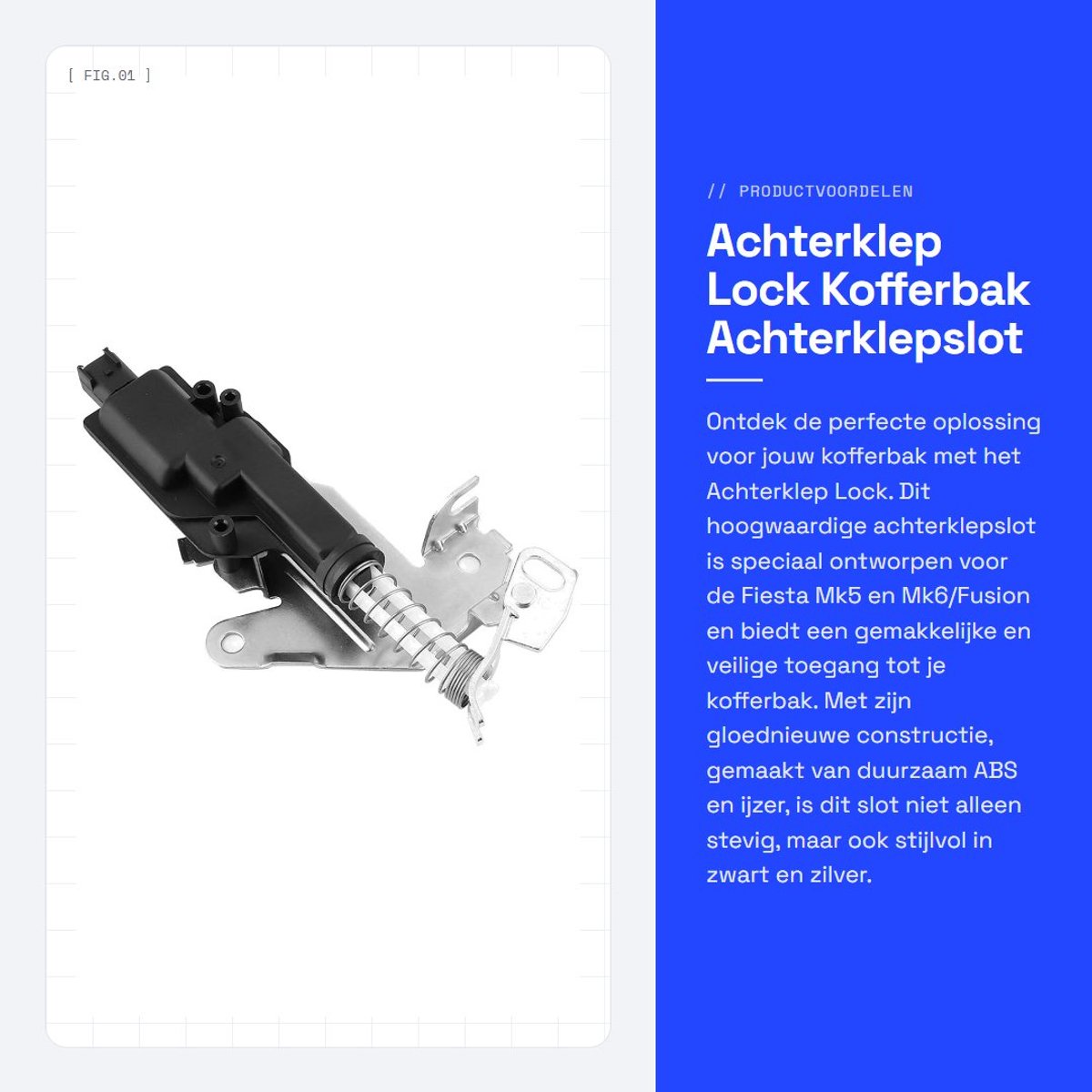 Dailygoods- Achterklep Slot Gloednieuw - Kofferbak Actuator - Compatibel met Mk5/Mk6 - Afmetingen 190x100mm - Materiaal ABS/IJzer - Zwart/Zilver - Kofferbakslot