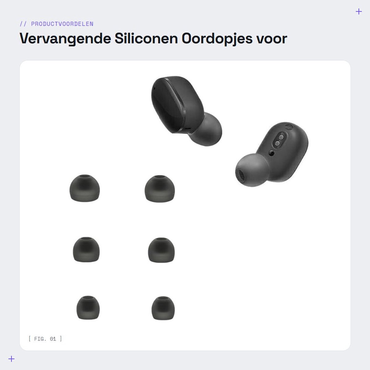 Dailygoods - Vervangende Siliconen Oordopjes voor Hoofdtelefoons (6 stuks)