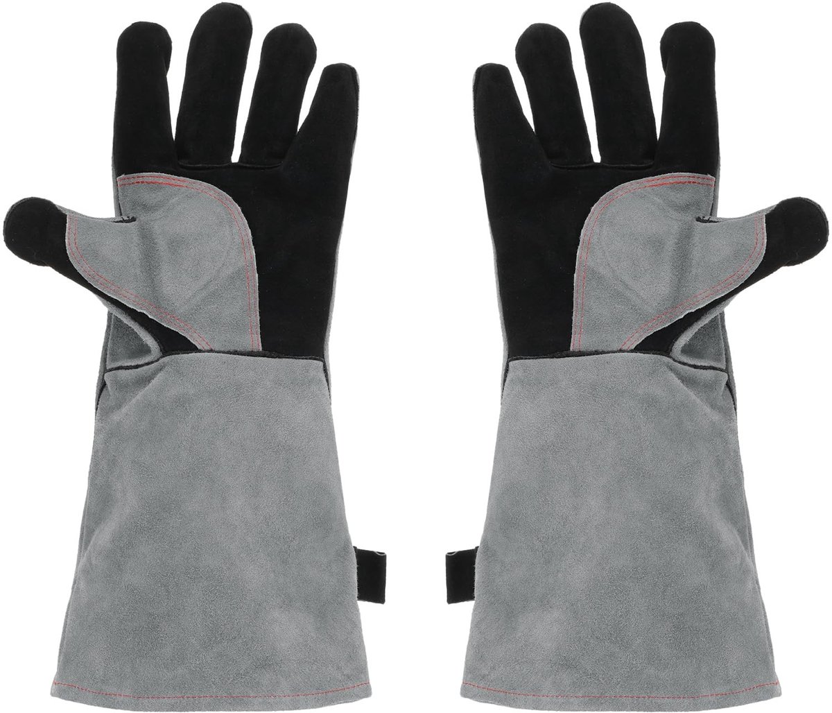 Dailygoods- Grillhandschoenen Hittebestendig - Lange Mouwen - Rundleer/Denim - Antislip - Duurzaam - Flexibel Ontwerp - Hittebestendige Handschoenen