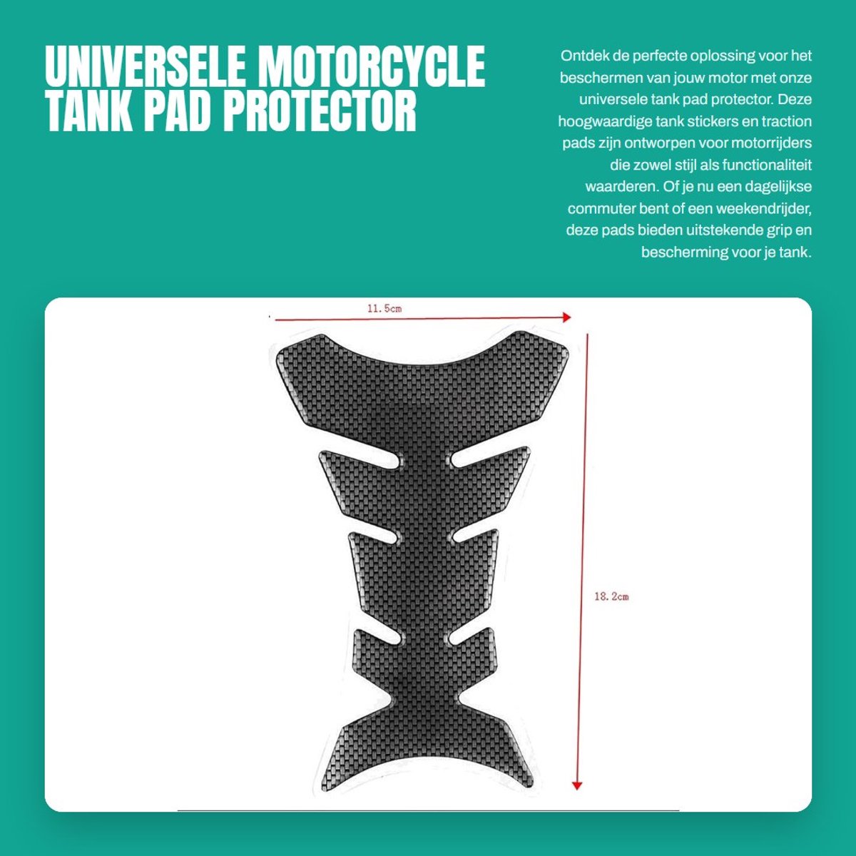 Dailygoods- Tankpad Universele Motor - Waterdicht - Slijtvast - PET-epoxyhars - Eenvoudig te installeren - Langdurige bescherming - Motorfiets Tankpad