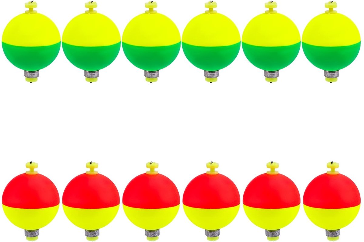 Dailygoods- Vissenfloats 12 Stuks - EVA Materialen - Antislip Sluiting - Lichtgewicht - Duurzaam - Geschikt voor Panfish en Crappie - Visbobbers