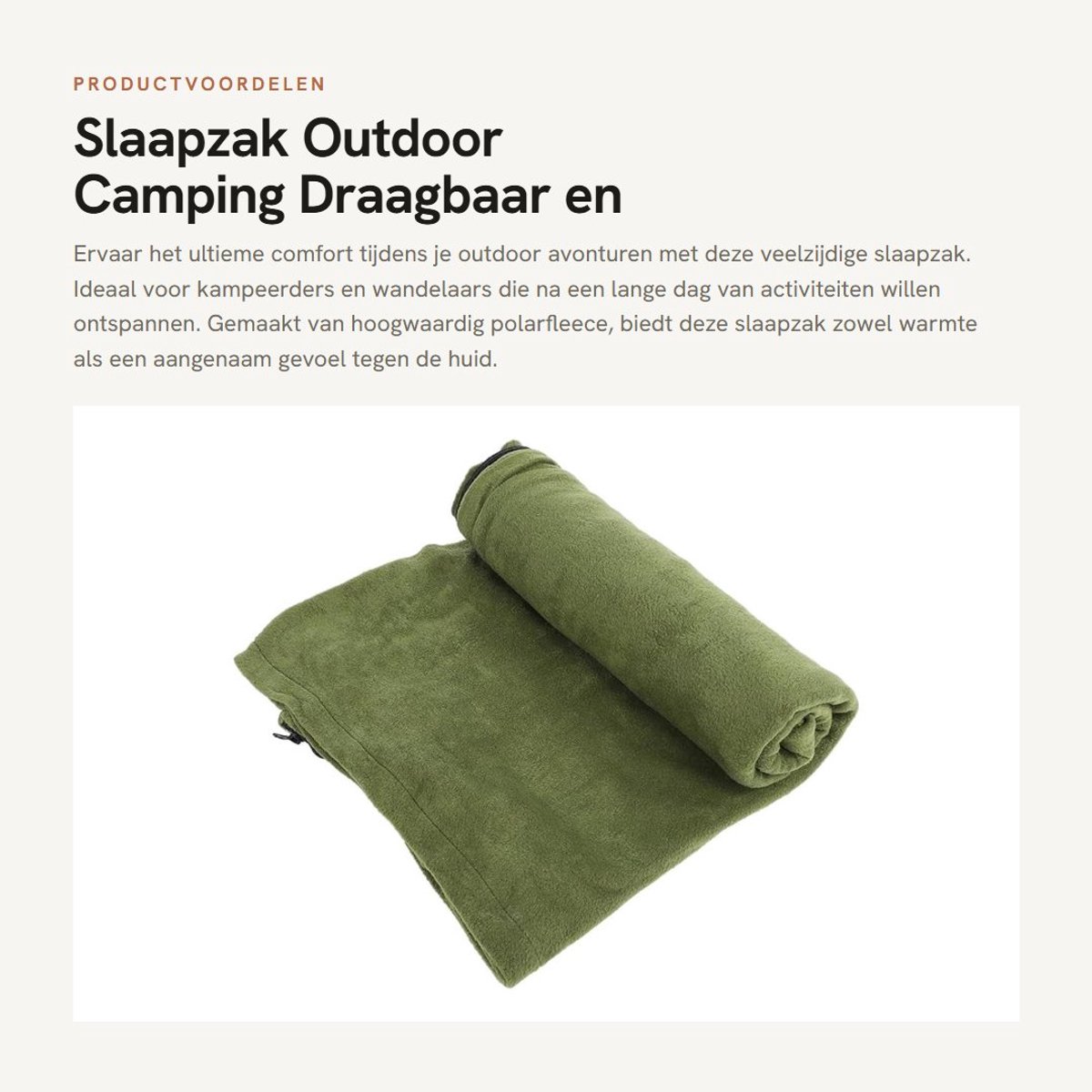 Dailygoods- Slaapzak Draagbaar - Outdoor Slaapzak - Polar Fleece - Lichtgewicht - Antipilling - Machinewasbaar - Trekkoord Uitsparing - Campingslaapzak