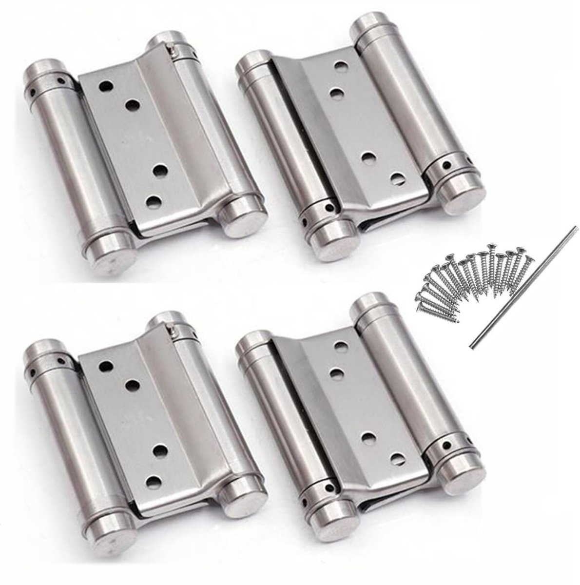 Dailygoods- Deurenhinge Dubbele Actie - RVS Scharnieren - Verstelbaar - Zelfsluitend - Voor Swingdeuren - Geschikt voor Deurdiktes 20-31mm - Scharnier