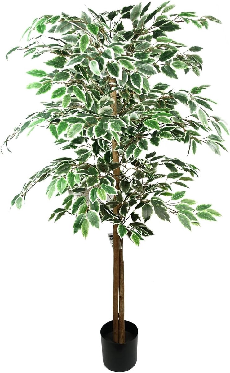 Kunstboom Ficus - Zijde Plant - Decoratie Binnen - Realistisch Blad - 150cm Hoog - Groen
