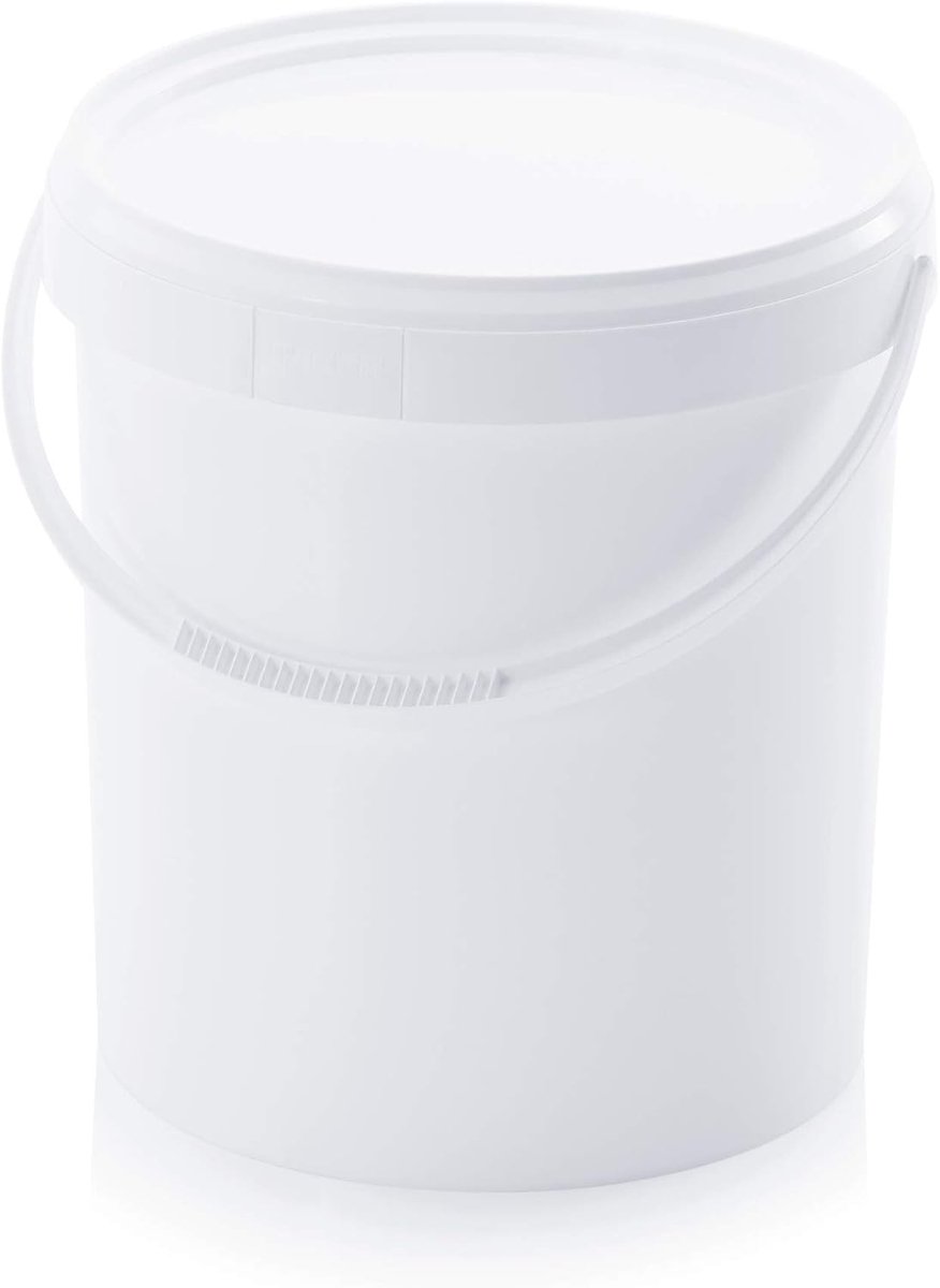Emmer met deksel - Opslag container - Voedsel bewaren - Voedselveilig materiaal - 20 liter - Wit