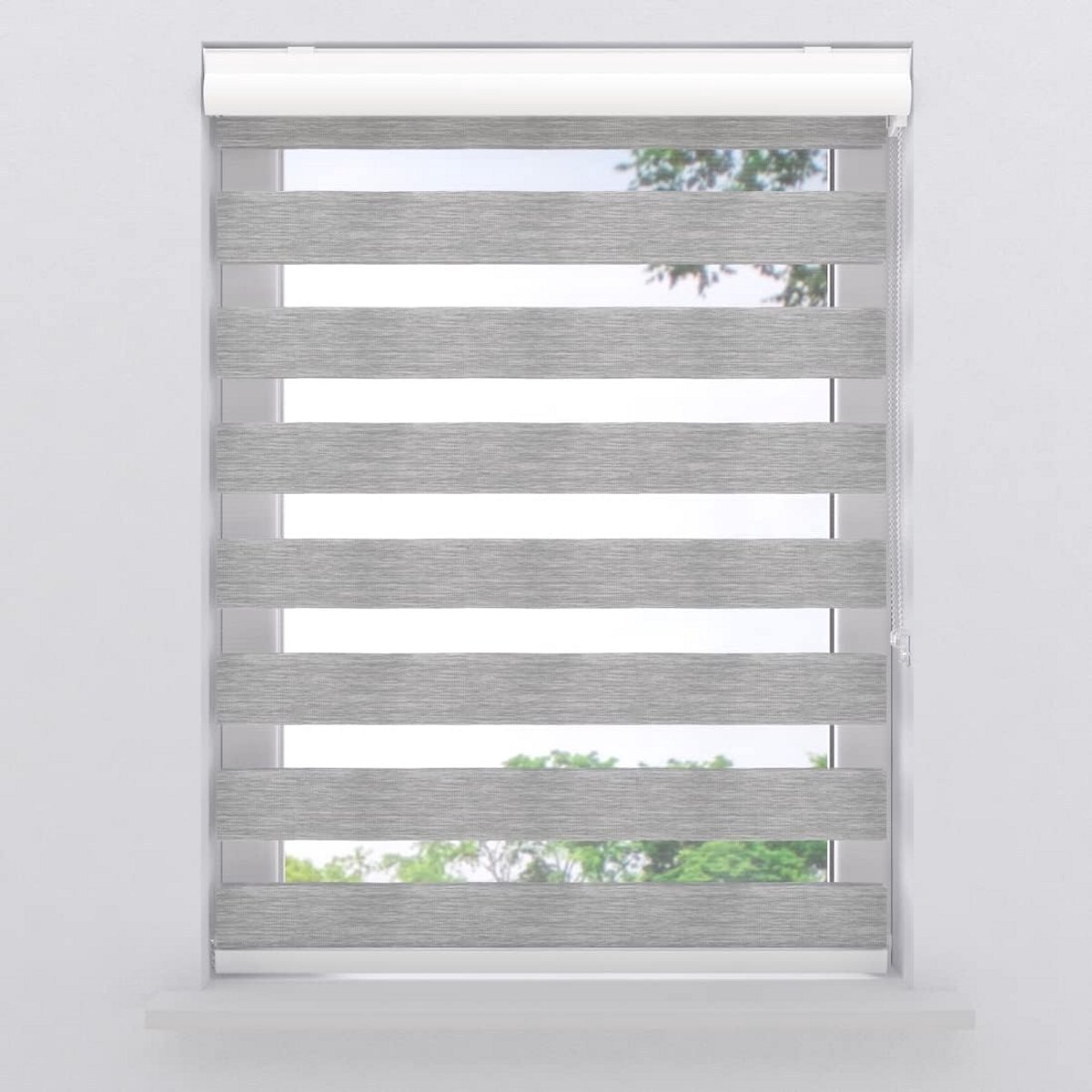 Duo rolgordijn - Lichtdoorlatend gordijn - Raamdecoratie - Luxe structuur - 180x175 cm - Grijs