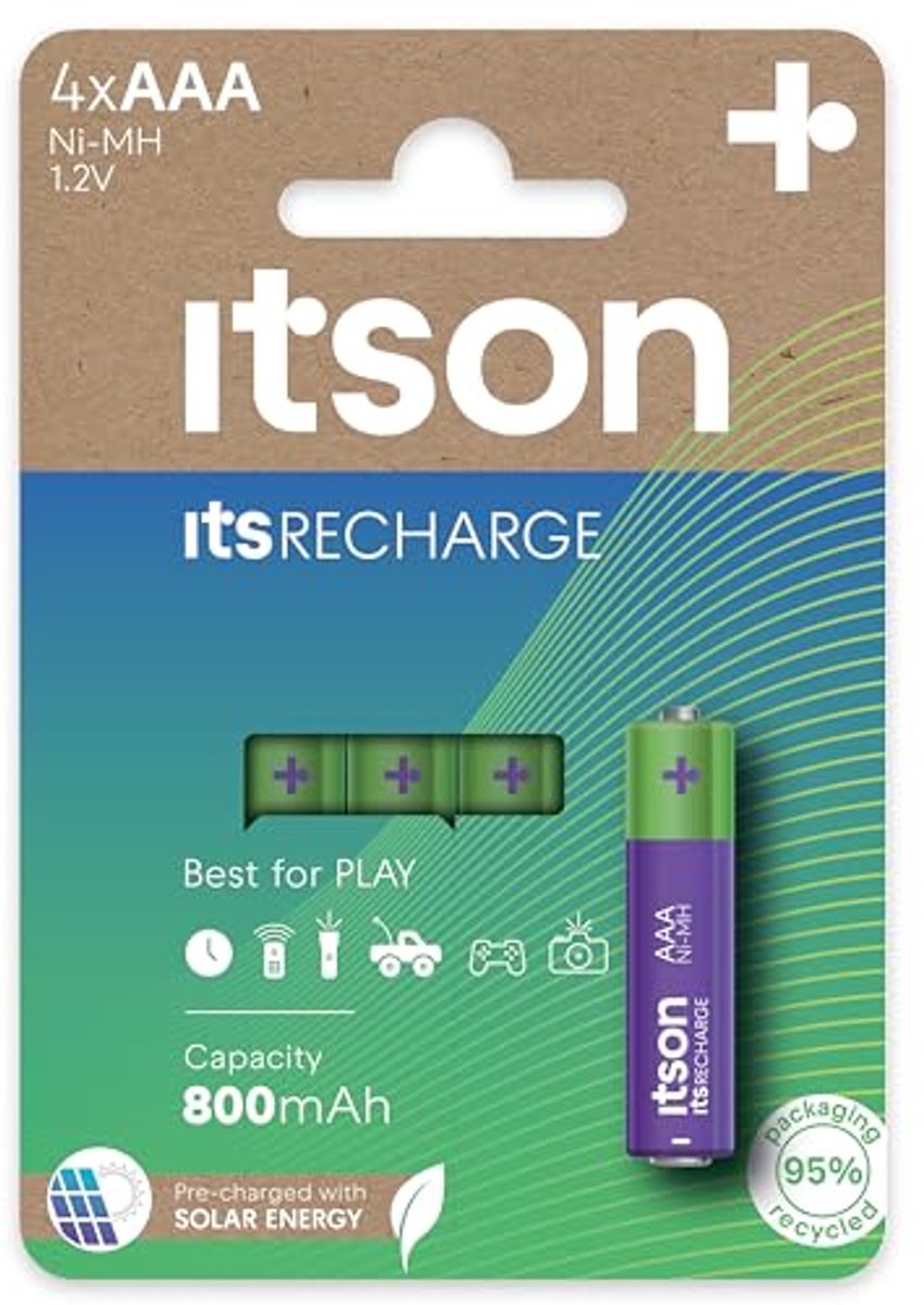 Oplaadbare Batterijen - AAA Batterijen - Huishoudelijke Apparaten - 10 Jaar Houdbaarheid - 800 mAh 4 Stuks - Niet Van Toepassing