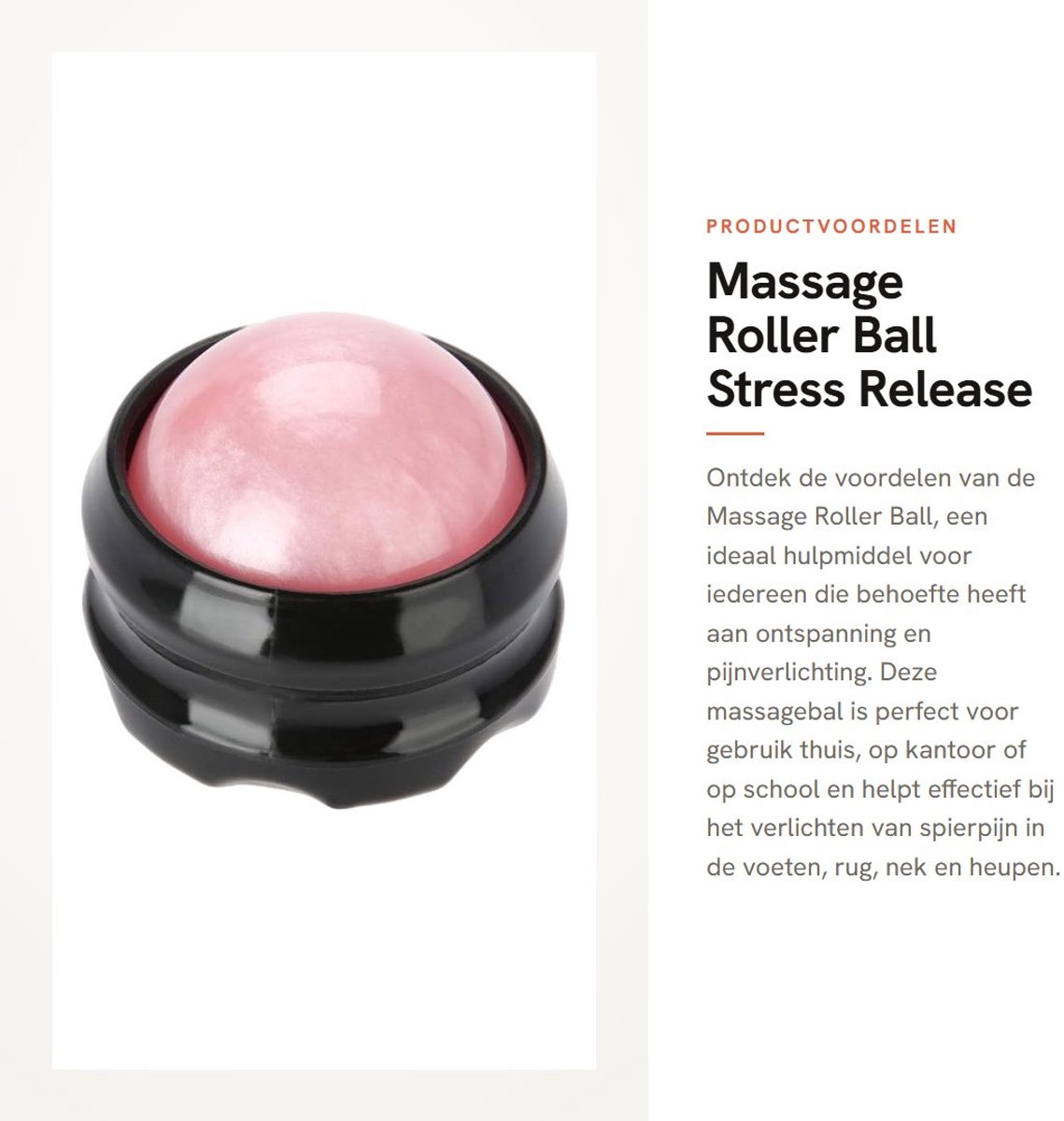 Dailygoods - Massage Roller Ball - Stress Release - Perfect voor Thuis en Op Kantoor - Roze - Ontspanning en Pijnverlichting - Geschikt voor Voet en R...