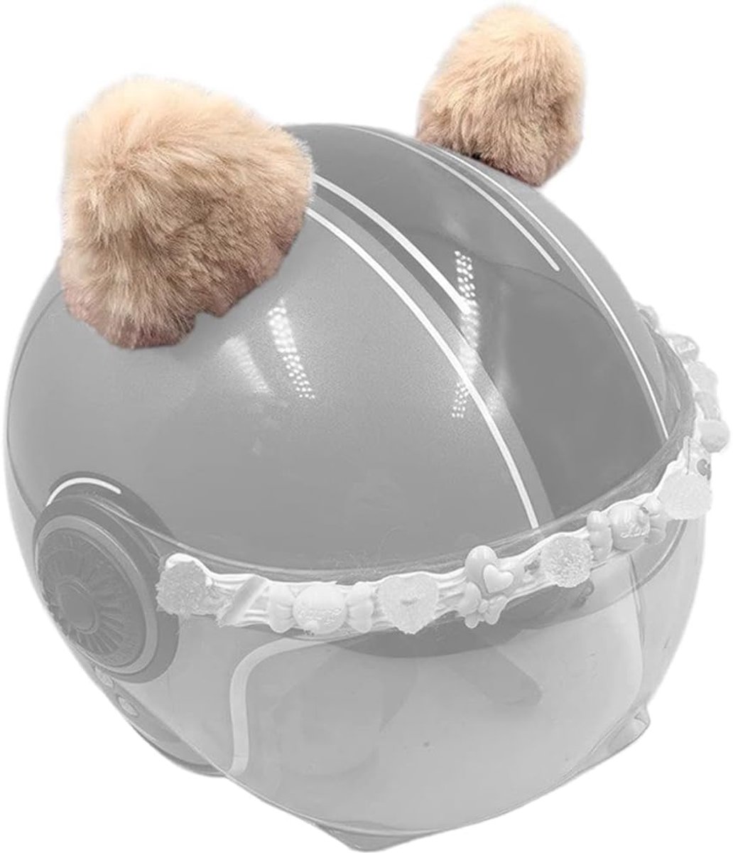 Helm Oren - Pluche Beer - Helm Decoratie - Zelfklevend Klittenband - 11 x 10.5 cm - Bruin