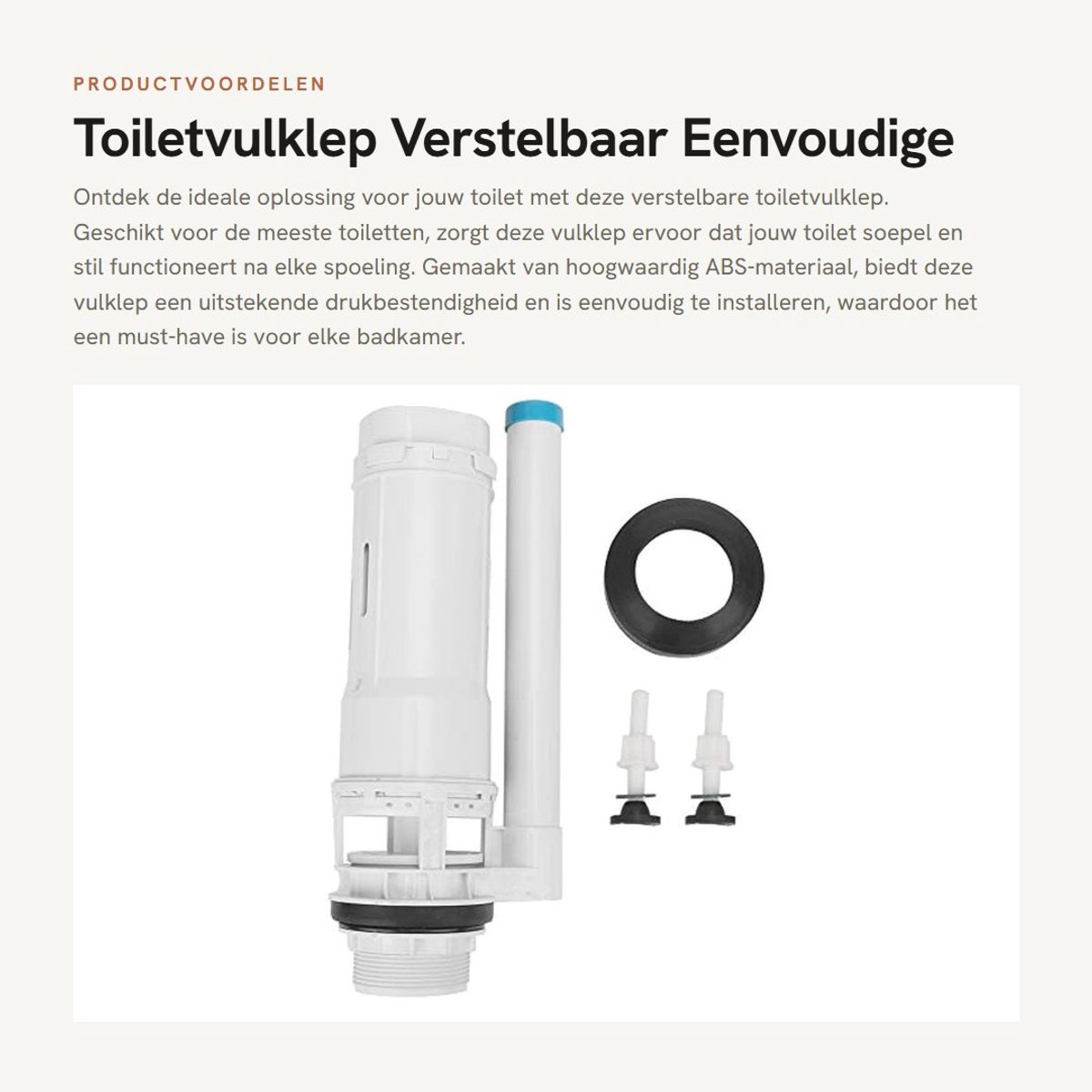 Dailygoods- Toiletvulklep 260 mm - Verstelbaar - Universele Vulklep - Hoge Drukbestendigheid - Antisiphon - Duurzaam ABS-Materiaal - Toiletreservoir