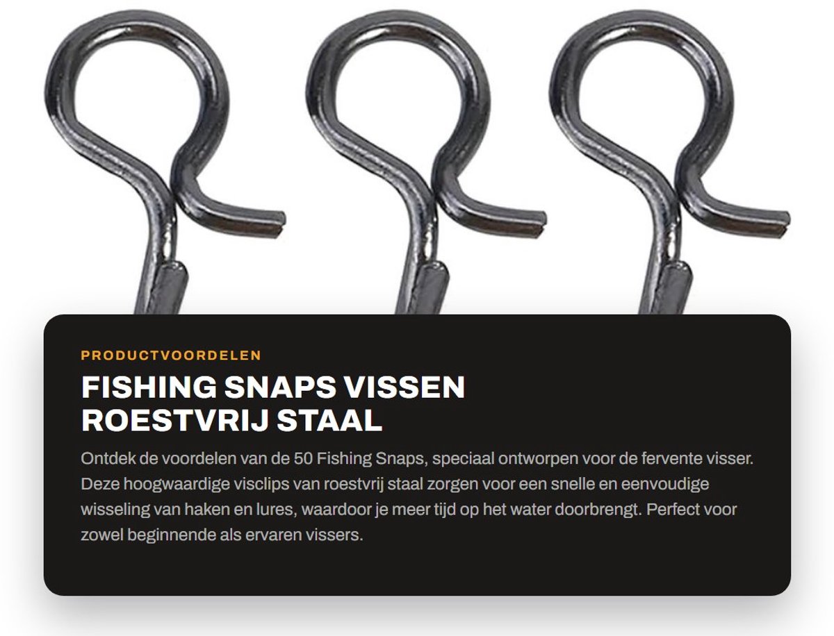 Dailygoods- Vissnaps 50st - Roestvrij Staal - Snelle Verandering - Vissen - Haakjes - Duurzaam Ontwerp