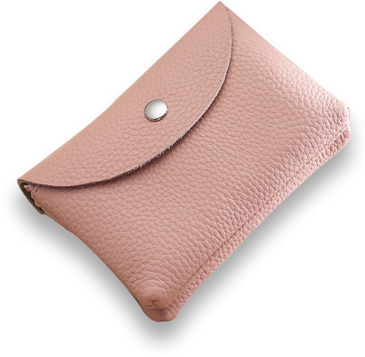 Dailygoods- Damesportemonnee Luxe - Dubbellaags - Zacht Leer - Mini-Portemonnee - Roze - Meerdere Vakken
