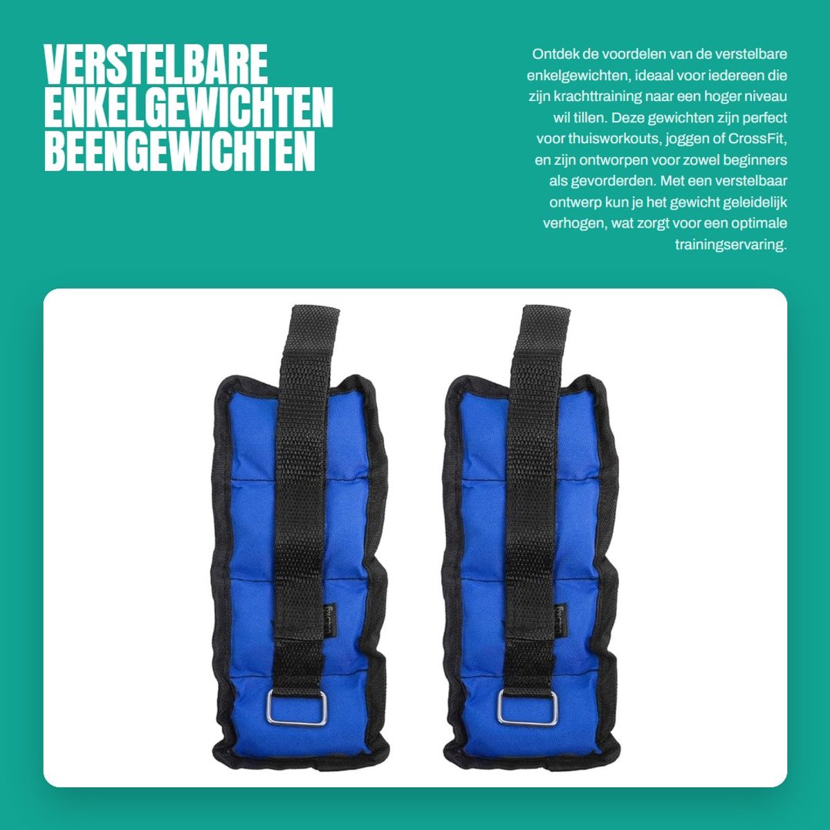 Dailygoods- Enkelgewichten Verstelbaar - Beengewichten - Polsgewichten - 0,25 kg per Enkel - 0,5 kg per Paar - Geschikt voor Thuisworkouts