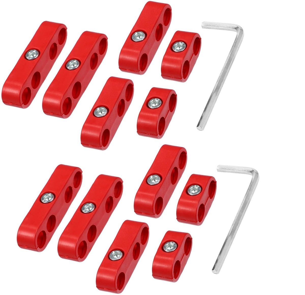 Dailygoods- Stekker Draad Scheider - Aluminiumlegering - 7mm/8mm Klem - Eenvoudige Installatie - Geschikt voor de meeste Voertuigen - Rood - Draadscheider