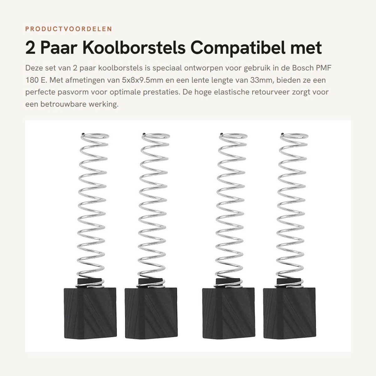 Dailygoods - 2 Paar Koolborstels Compatibel met Bosch PMF 180 E