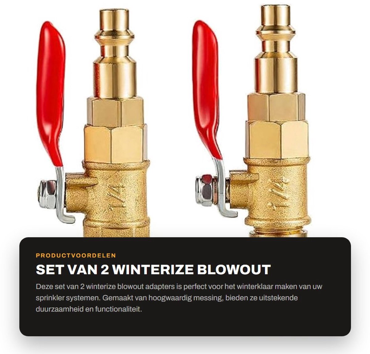 Dailygoods - Set van 2 Winterize Blowout Adapters met Quick Connecting Plug