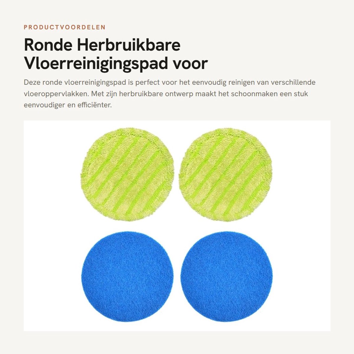 Dailygoods - Ronde Herbruikbare Vloerreinigingspad voor Diverse Vloeren