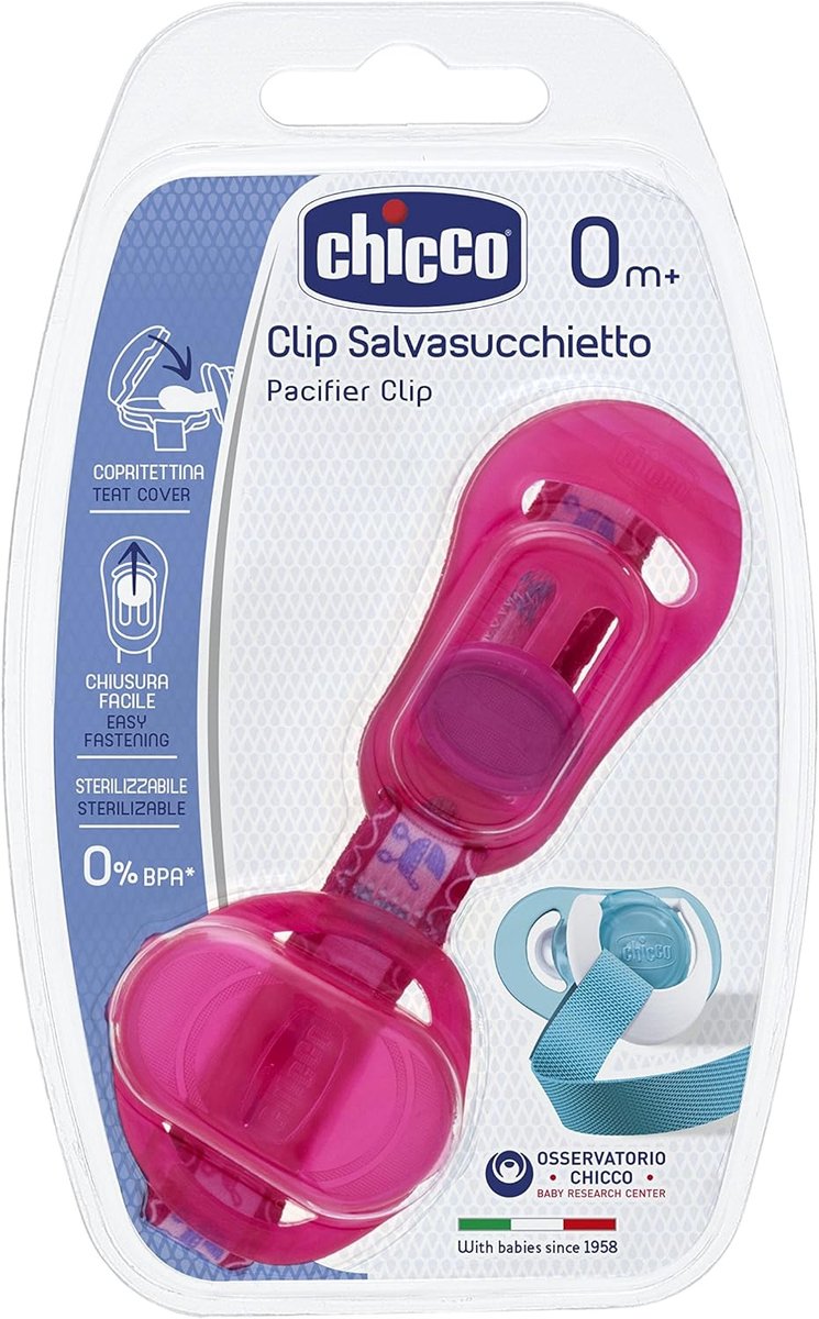 Fopspeenhouder Lint - Speenclip Houder - Baby Verzorging - Beschermend Omhulsel - 42 x 48 x 12 cm - Roze
