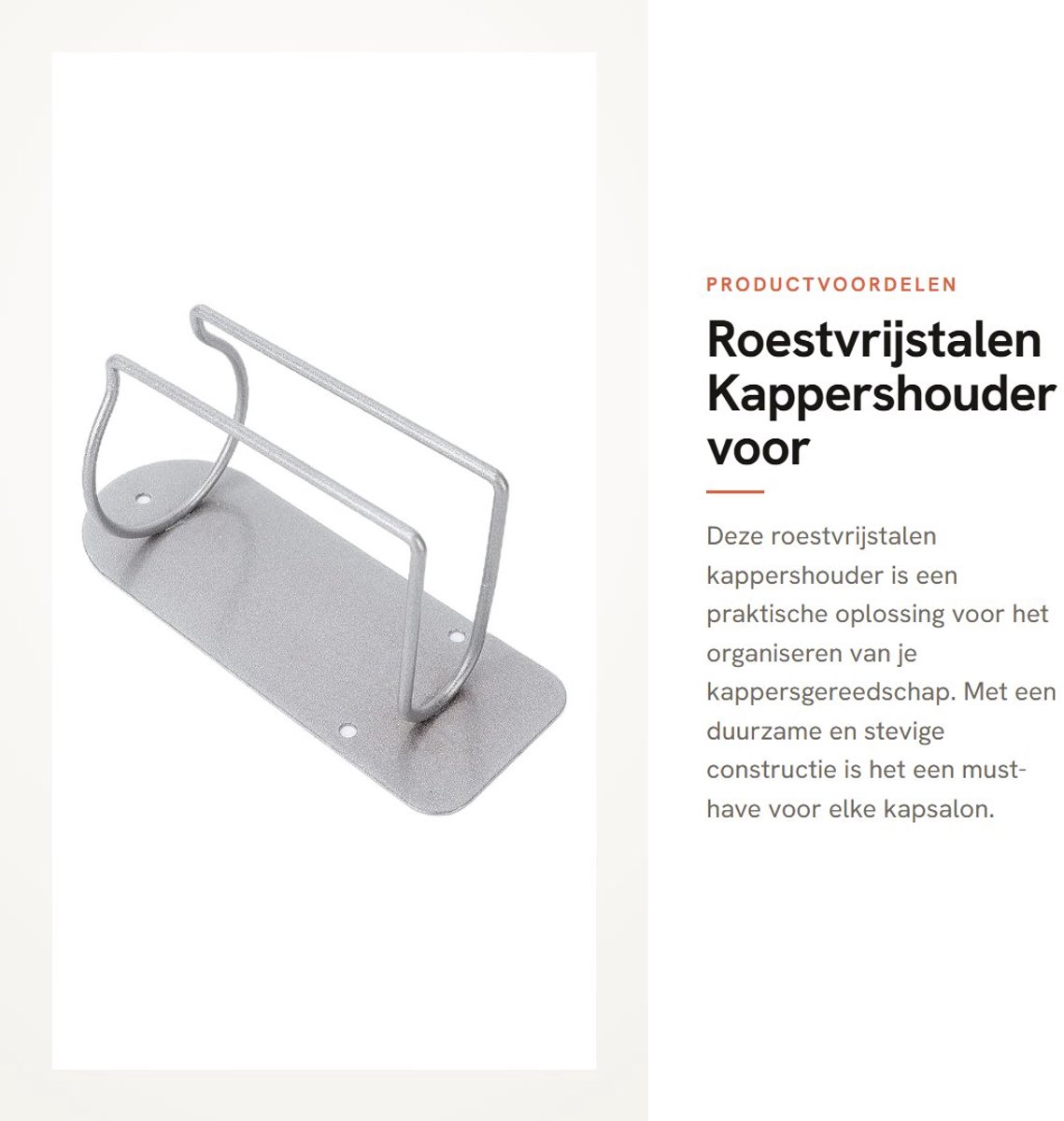 Dailygoods - Roestvrijstalen Kappershouder voor Wandmontage