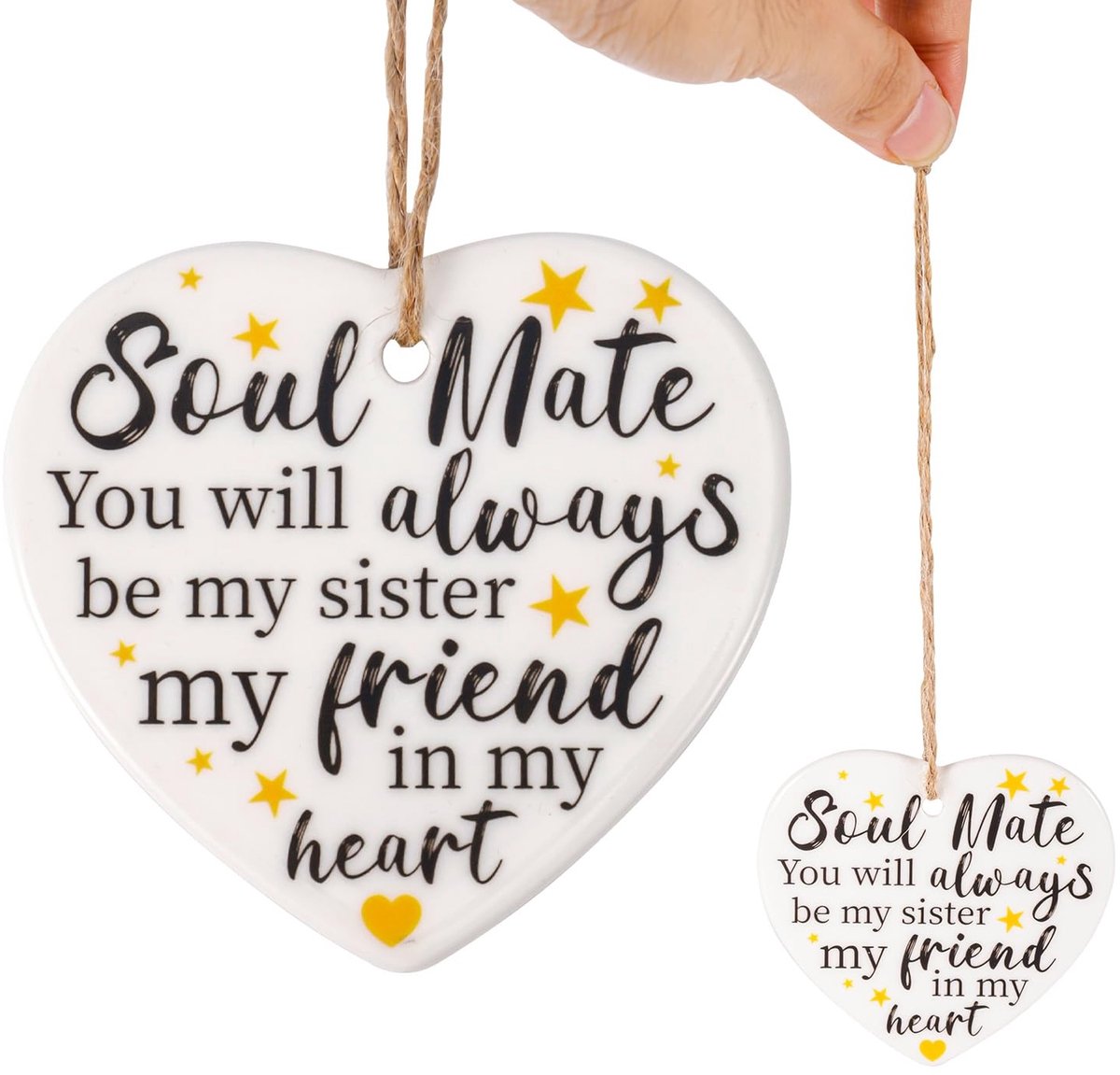 Dailygoods- Aandenken Keramiek - Ornament voor Binnen - Vriendschapscadeau - Beste Vriend - 7,5 x 7 cm - Waterdicht en Sterk