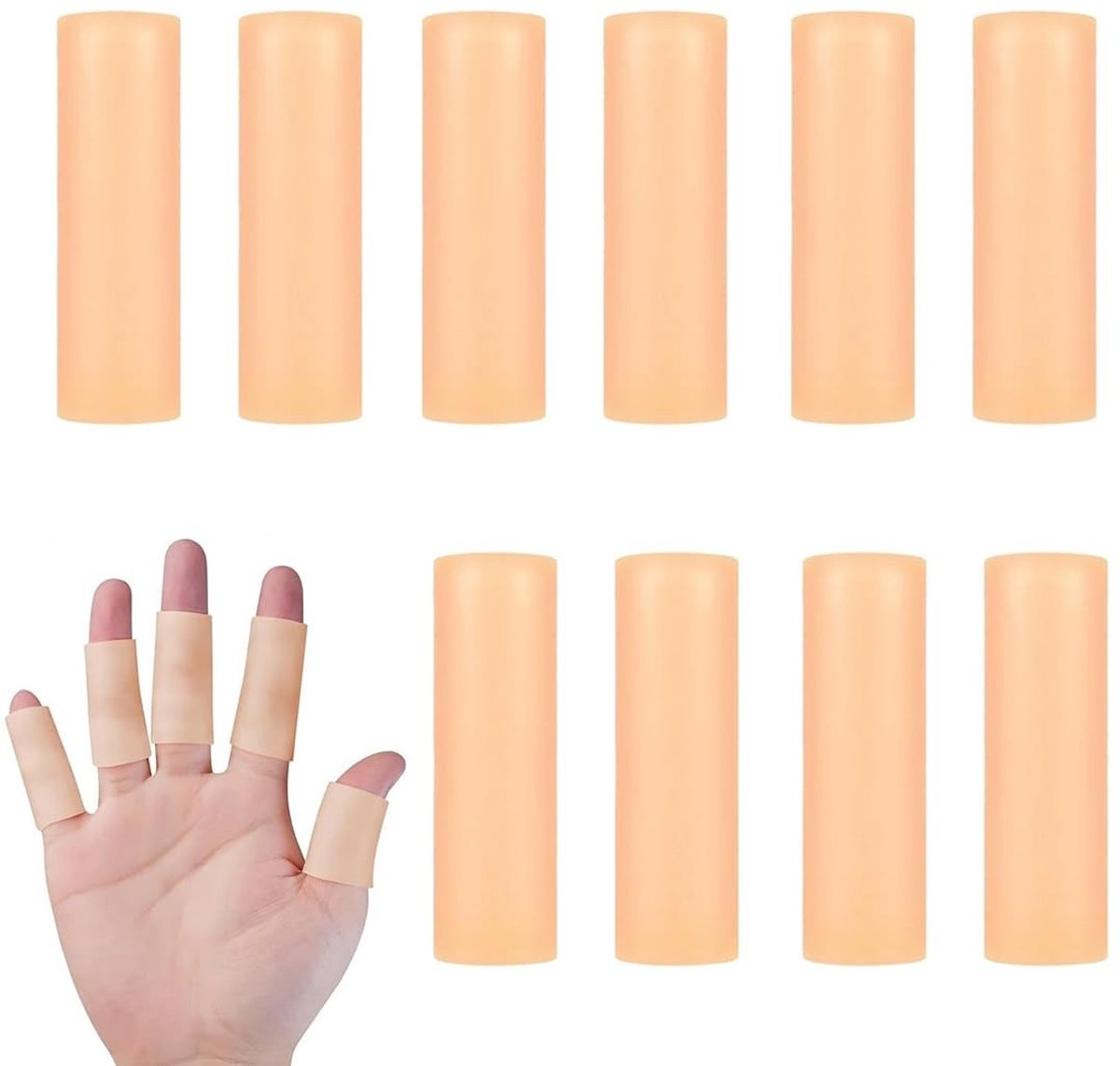 Dailygoods- Vingerbescherming 10 Stuks - Siliconen Vingerbeschermers - Duurzaam Gelmateriaal - Comfortabel - Herbruikbaar - Eenvoudig Schoon te Maken - Vingerhoed