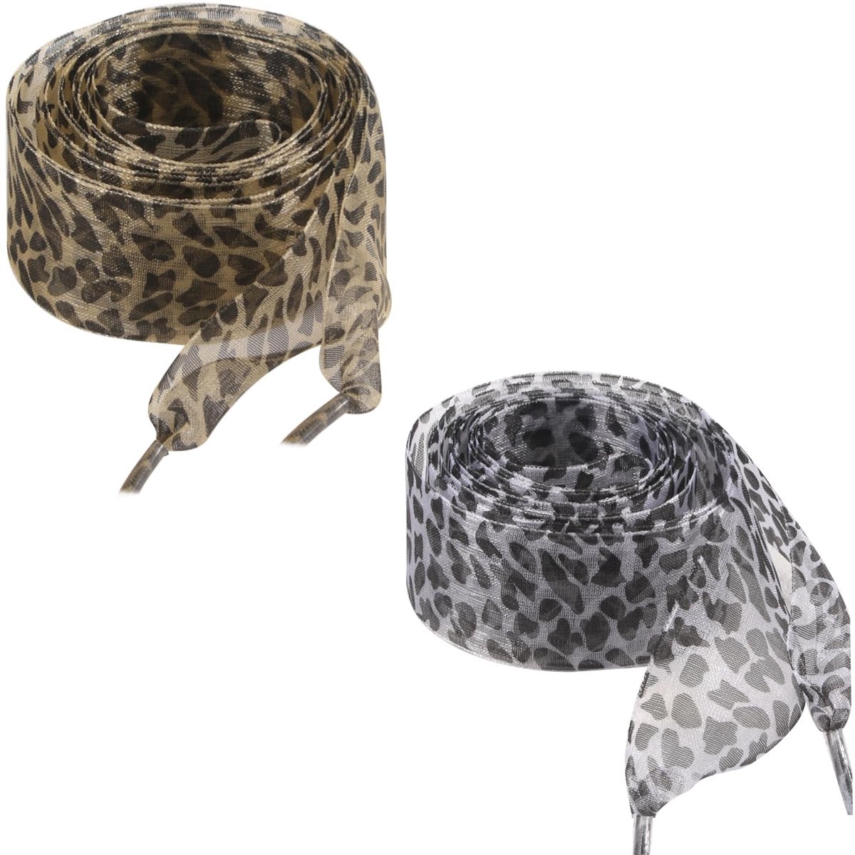 Dailygoods- Schoenveters 130 cm - Leopard Patroon - Satijnen Veters - Antislip - Duurzaam - Geschikt voor Sneakers